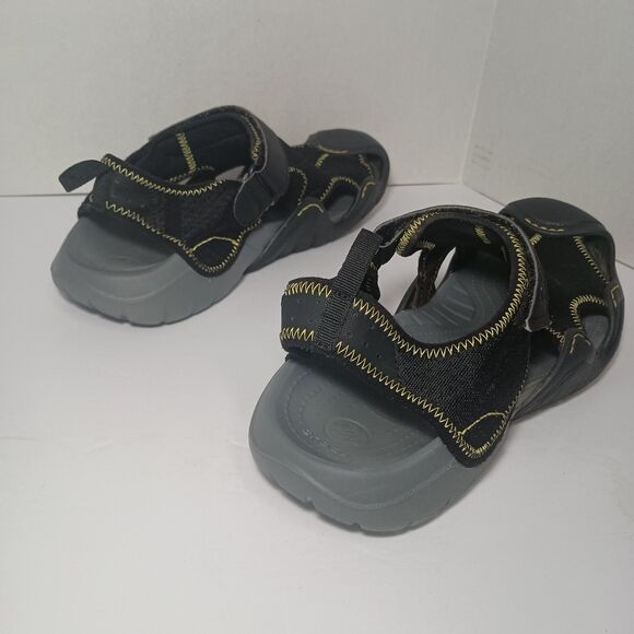 Crocs Swiftwater Black Mesh Fisherman Deck Sandals Men's Sz 12 Ankle Strap 15041 - Picture 15 of 16